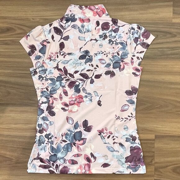 Kastel Denmark Women's Cap Sleeve Sun Shirt - Pearl Blush Watercolor Floral - XS - Picture 3 of 4